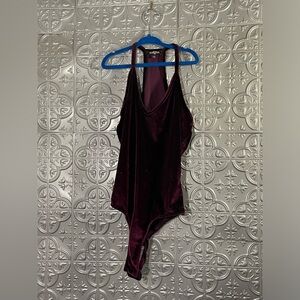 Ransom burgundy purple red velvet body suit mobwife old money mob wife